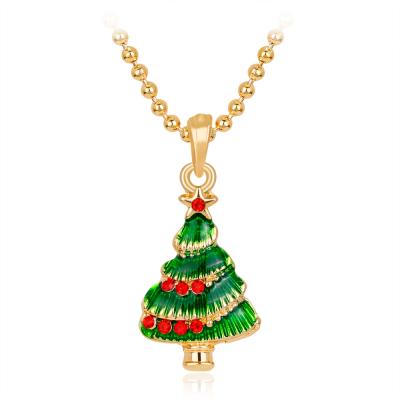 China TRENDY Cartoon Oil Jewelry Series Christmas Fashion Christmas Necklace Drip Simple Pendant Necklace for sale