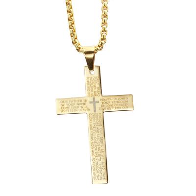 China Hiphop Fashion Hip Hop English Letter Cross Necklace for sale