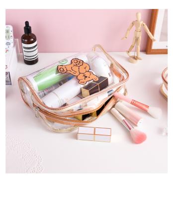 China Fashion Women Clear Makeup Organizer Pouches Tote Travel Toiletry Bags Transparent PVC Cosmetic Bag for sale