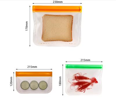 China Washable Reusable PEVA Waterproof Eco-Friendly Freezer Bag Zipper Sandwich Snack Storage Bags for Fruit Vegetable Lunch for sale