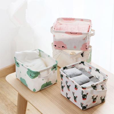 China Large Reusable Tissue Storage Box Trash Basket Container with Handles for Home Organizer for sale