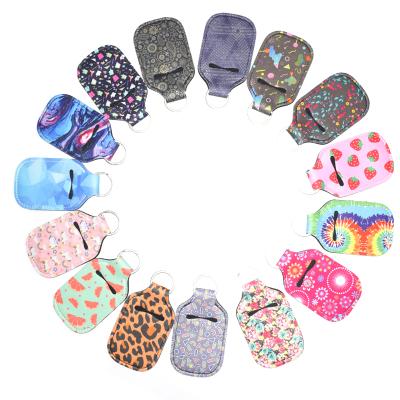 China Convenient Sublimation Key Chain Holder , Neoprene Hand Sanitizer Holder Key Chain for sale