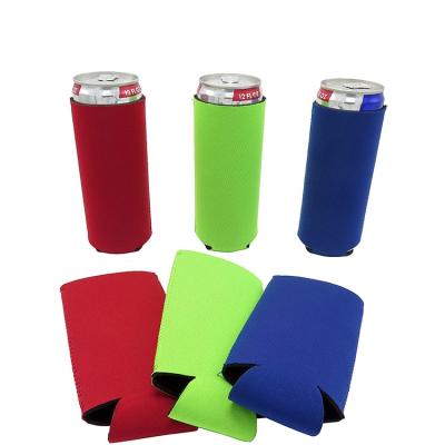 China Custom Waterproof Beverage White Beer Can Cooler Holder Sleeve 330ml Can Cooler Neoprene Stubby Cooler Coozies Fabric Material for sale