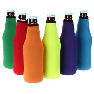 China Waterproof Custom Beer Bottle Sleeve Neoprene Cooler Sleeve With Zipper for sale