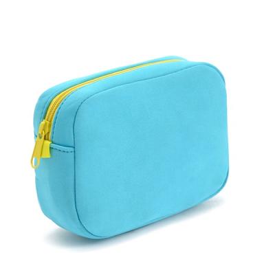 China Fashion Neoprene Cosmetic Bag Wash Bag Customized Logo Neoprene Travel Cosmetic Toilet Bag Men Toiletry Shaving Pouch for sale