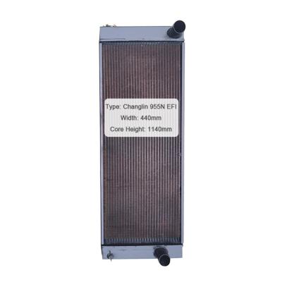 China Loader Construction Machinery Chang Lin 955n Efi Width 440mm Core Height 1140mm Vertical Copper Radiator Bracket for sale