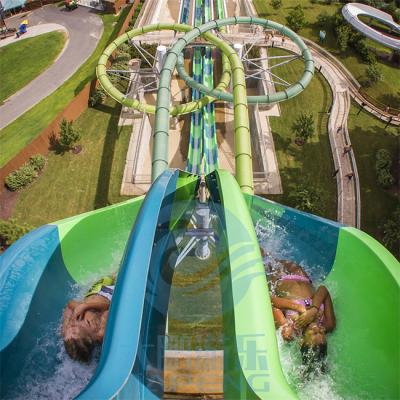 China Twist Aqualoop Water Slide Double Fiberglass Water Park Flume Pool Slide for sale