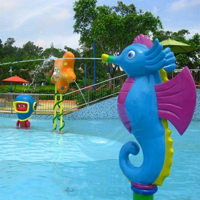 China Water Theme Park Equipment, Fiberglass Water Play Seahorse Spray For Kids for sale