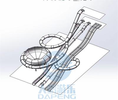 China Tobogán acuático de los adultos de la piscina de la fibra de vidrio del tobogán acuático de Aqualoop del parque del agua en venta