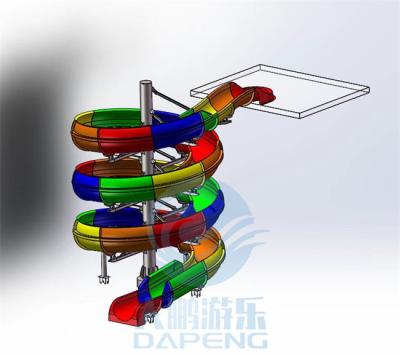 中国 OEM ODMボディ螺線形のプール水スライドの単一の開いた酸化紫外線抵抗力がある 販売のため