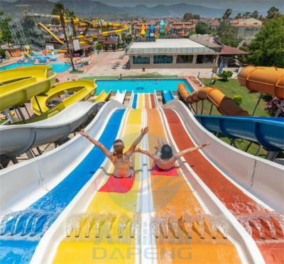 China De Dia van het de Regenboogwater van glasvezelmat racer water slide cluster 6m Hoogte Te koop