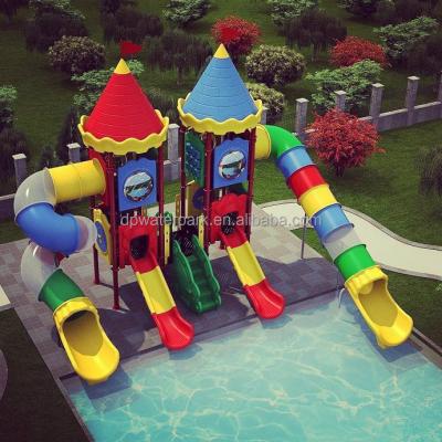 China China Children Park Playground Equipment Kindergarten Aqua Park Water Games Pool Outdoor Playground Plastic Slide Te koop