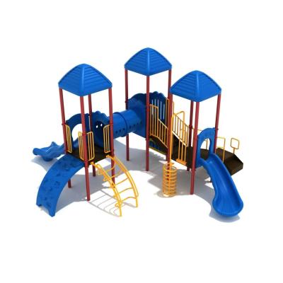 China LLEPE Outdoor Playground Playhouse met buisplastic glijbanen Te koop