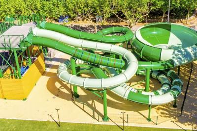 China Wasserpark Spielplatz Spiele Reiten Wasservergnügen Glasfaser-Rutschen-Set zu verkaufen