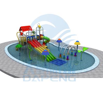 China ODM Children Water Park Set Design Playground Giant Slide with Water Splash Pad for Kids en venta