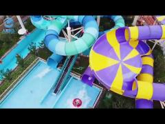 Fiberglass Water Park Slide Commercial 15m Dual Flume Cobra Water Slide