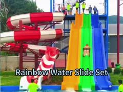 Rainbow Fiberglass Water Slide Set