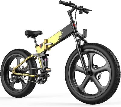 China Aluminum Alloy Fat Folding Fitness 25mph F/r Suspension Eletric Mountain Bike Foldable E-Bike for sale