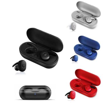 China Custom High Quality Sports Logo Mini Wireless BT Headphones Earphone BT 5.0 In-Ear Headset With Charging Case for sale