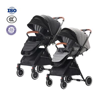 China Luxury Black Aluminum/Plastic/Fabric/Metal Sun Lightweight Breathable Portable Canvas Carriage Baby Protection Stroller For Sale for sale