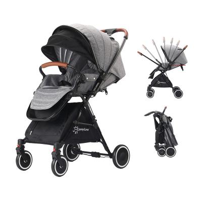 China Aluminum/Plastic/Cloth/Metal ODM OEM Foldable Baby Needs Travel Stroller Special Trolley Happy Walker With Umbrella for sale