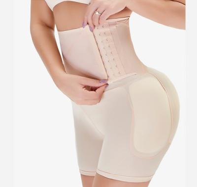 China Antibacterial High Waist Tummy Body Shaper Three-Breasted Long Waist Shaper Butt Pad Anti-Slip Hip Pad Body Shaper for sale