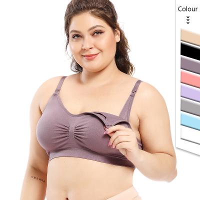 China Chuangerm OEM QUICK DRY Woman Plus Size Maternity Bra Front Buckle No Big Cup Ring Full Cup Steel Underwear Pregnancy xxxl for sale