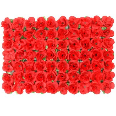 China Silk+plastic Factory Wholesale 6X6 Wall 60X40cm Plastic Frame 5D 5 D Flower Backdrop Silk Rose for sale