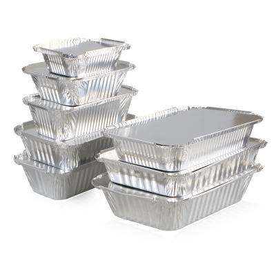 China Best Price Food Grade 4900Ml Tray 450Ml 400Ml 3Lb Eco-friendly Oblong Aluminum 36Mm 3200Ml 300Ml Square Smooth Food Grade Pans With Clear Lids for sale