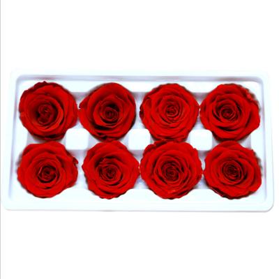 China Luxury 4-5 cm Dried Preserved Rose Buds Head Flower for Valentines or Christmas for sale