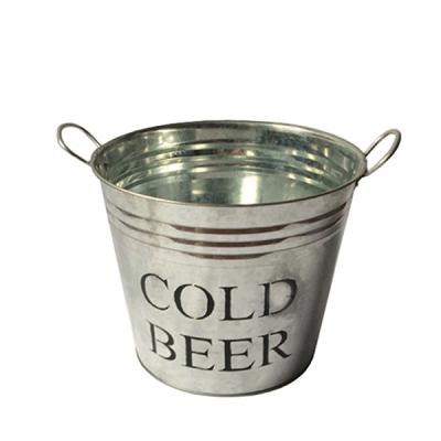 China Sustainable Galvanized Metal Beer And Wine Ice Bucket With Handle For Sale for sale