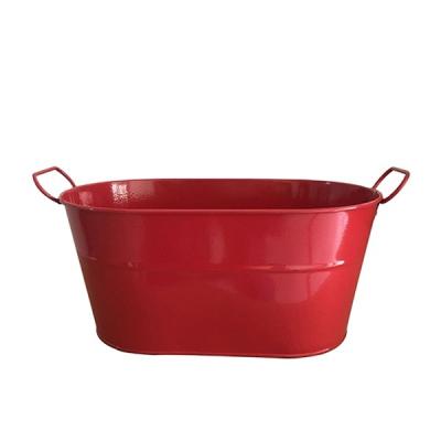 China 2016 New Design Oval Colorful Metal Flower Pot Bucket Viable for sale