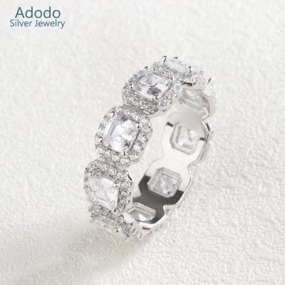 China Adodo Silver Factory Wholesale Jewelry Wedding Rings Women 925 Sterling Silver Rings With Clear CZ for sale