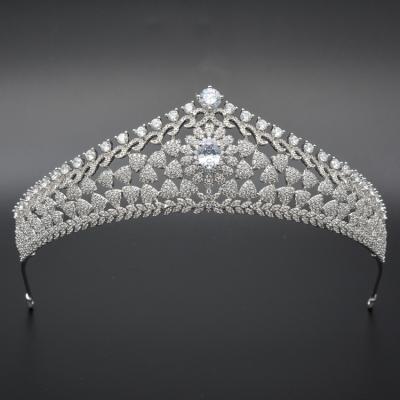 China Full Round AAAA Zircon Crown Tiara For Prom Wedding Pageant Hair Accessories Environmentally Friendly for sale