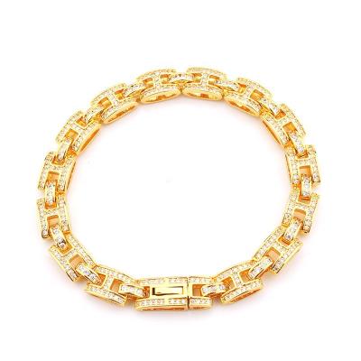 China Long Color Keeping New Arrival Cuibc Zirconia Hip Hop Jewelry Micro Paved Link Bracelets For Women for sale