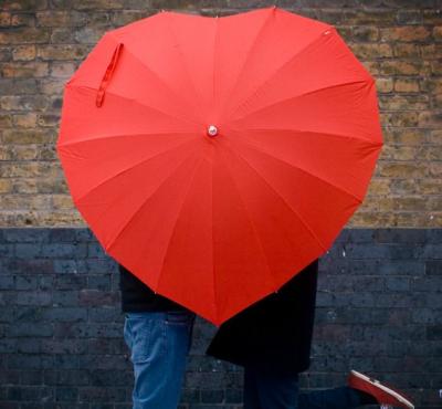 China All In 1 Red Heart Shaped Lover Parasol Girls Umbrella For Wedding And Photo Purpose for sale