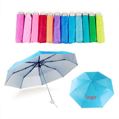 China Mini Pocket Umbrella Minimalist 3 Super Different Colors UV Protection Cheap Fold Umbrella for sale