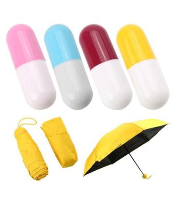 China Mini Pocket Shabby Chic Umbrella Sun Capsule Anti-UV Folding Umbrella With Custom Logos for sale