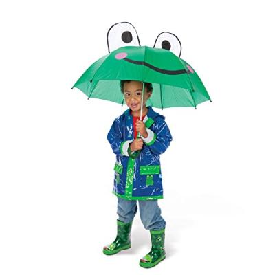 China Coastal Wholesale Cute Coastal Cute Cartoon Frog Children Character Size Rain Umbrella for sale