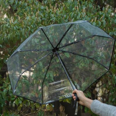 China Wholesale custom clear transparent 3 umbrella LOGO umbrella times umbrella for sale