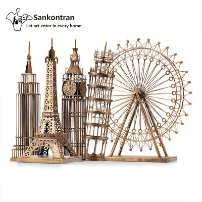 China World Famous Building Europe Handwork Metal Statue Eiffel Tower For Home Decor for sale