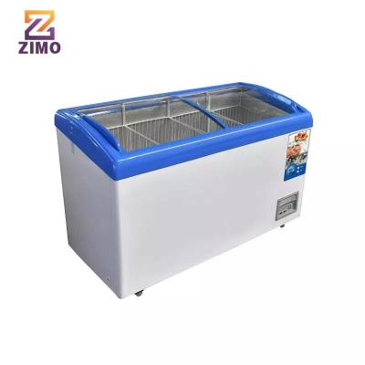 China Single-Temperature Supermarket Commercial Dual Curved Chest Display Refrigerator Ice Cream Chest Freezer for sale