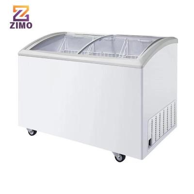 China Single-Temperature supermarket chest freezer Commercial glass top freezer frozen ice cream display freezer for sale