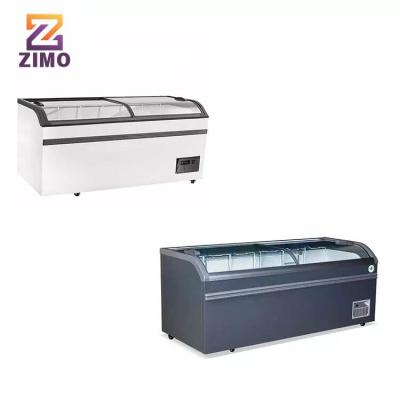 China Single-Temperature Island Freezer Sliding Glass Top Deep Combined Island Freezer for sale