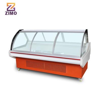 China Single-Temperature Single temperature glass door meat showcase static cooling deli display chiller for butcher shop for sale