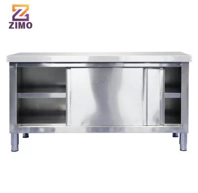 China Modern Simple Stainless steel double doors storage, kitchen table, Work bench with drawers,Cabinet for sale