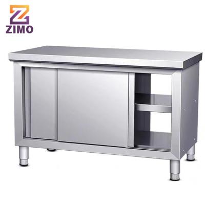 China Modern Simple Commercial stainless steel kitchen 2 door cupboard tableware food cabinet for sale