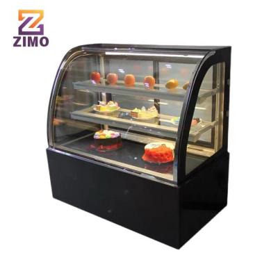 China Single-Temperature Arcuate Glass Vertical Display Cake Refrigerator Showcase Cooler Bakery Showcase Cake Refrigerator for sale