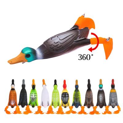 China Lure WATERBOY Softbait Fake Trout Plastic Pesca Factory Double Propellers Fishing Thunder 12g Duck Soft Lure 9.5cm for sale