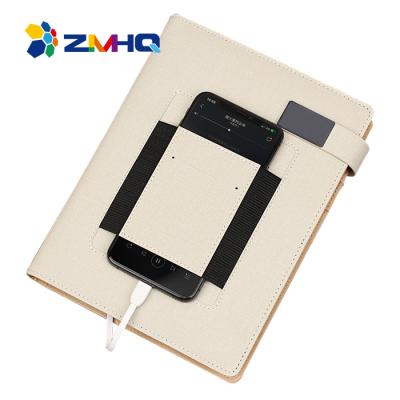 China Promotional Luxury Hardcover Book OEM Power Bank Notebook With LED Lamp for sale